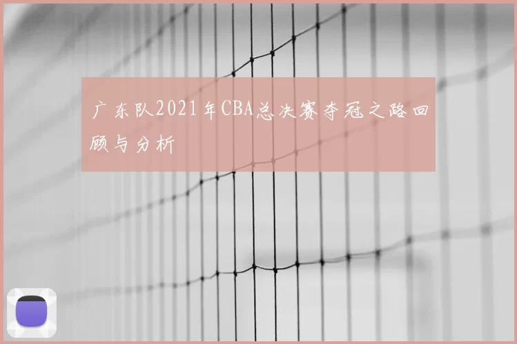 广东队2021年CBA总决赛夺冠之路回顾与分析